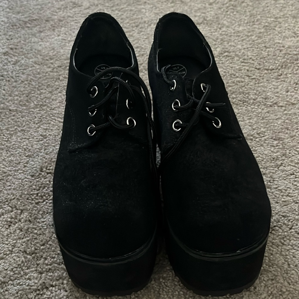TUK Black NoseBleed Platform Shoes